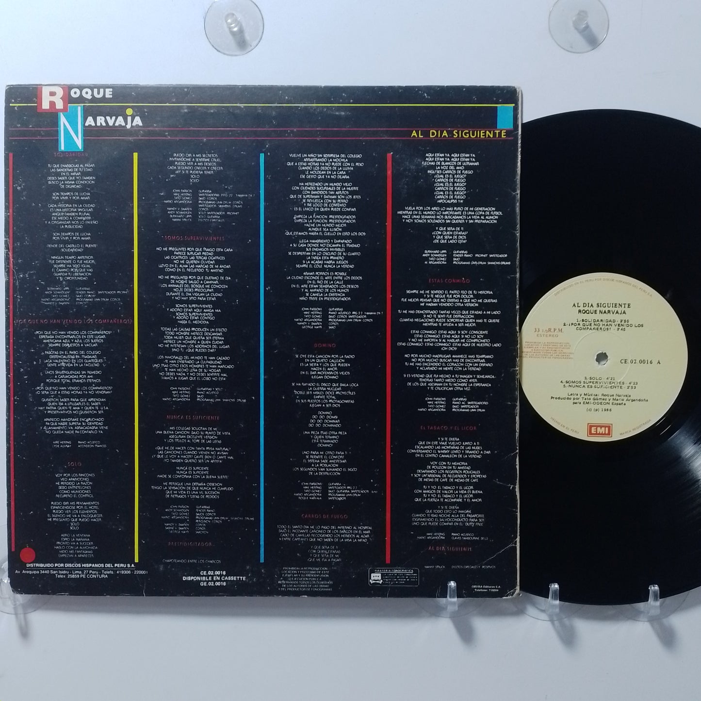 lp Roque Narvaja Al Dia Siguiente made peru 1984 latin pop rock