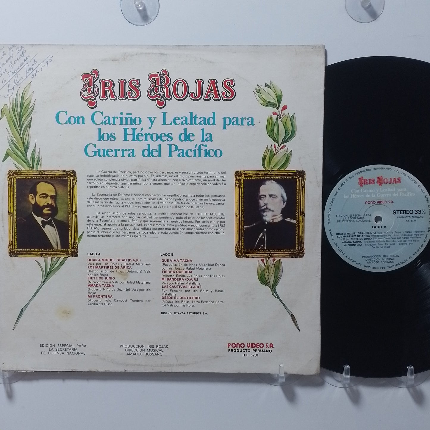 lp Iris Rojas Con Carino y Lealtad Para Los Heroes de la Guerra del Pacifico made Peru 1980 vals criollo folk