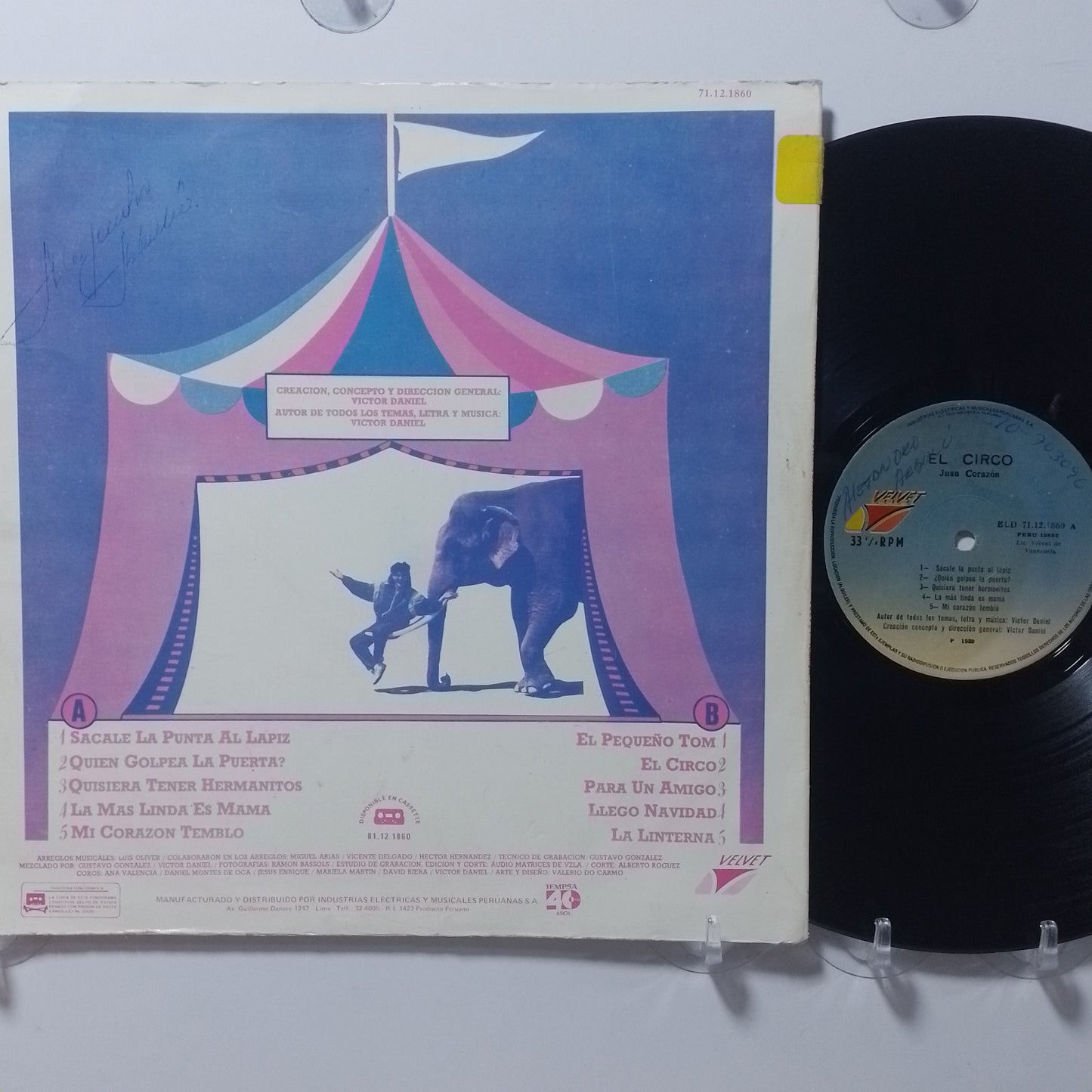 lp Juan Corazon El Circo made peru 1989 promocional infantil
