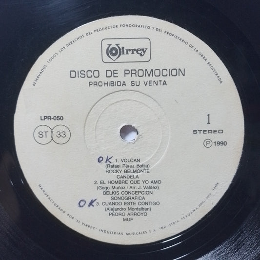lp Disco De Promocion virrey LPR-050 rocky belmonte roberto lugo johnny ray varios made peru 1990 promocional salsa merengue latin