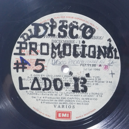 lp Disco Promocional emi Octubre Noviembre Diciembre 1 flans mijares yuri varios made peru 1986 promocional latin pop