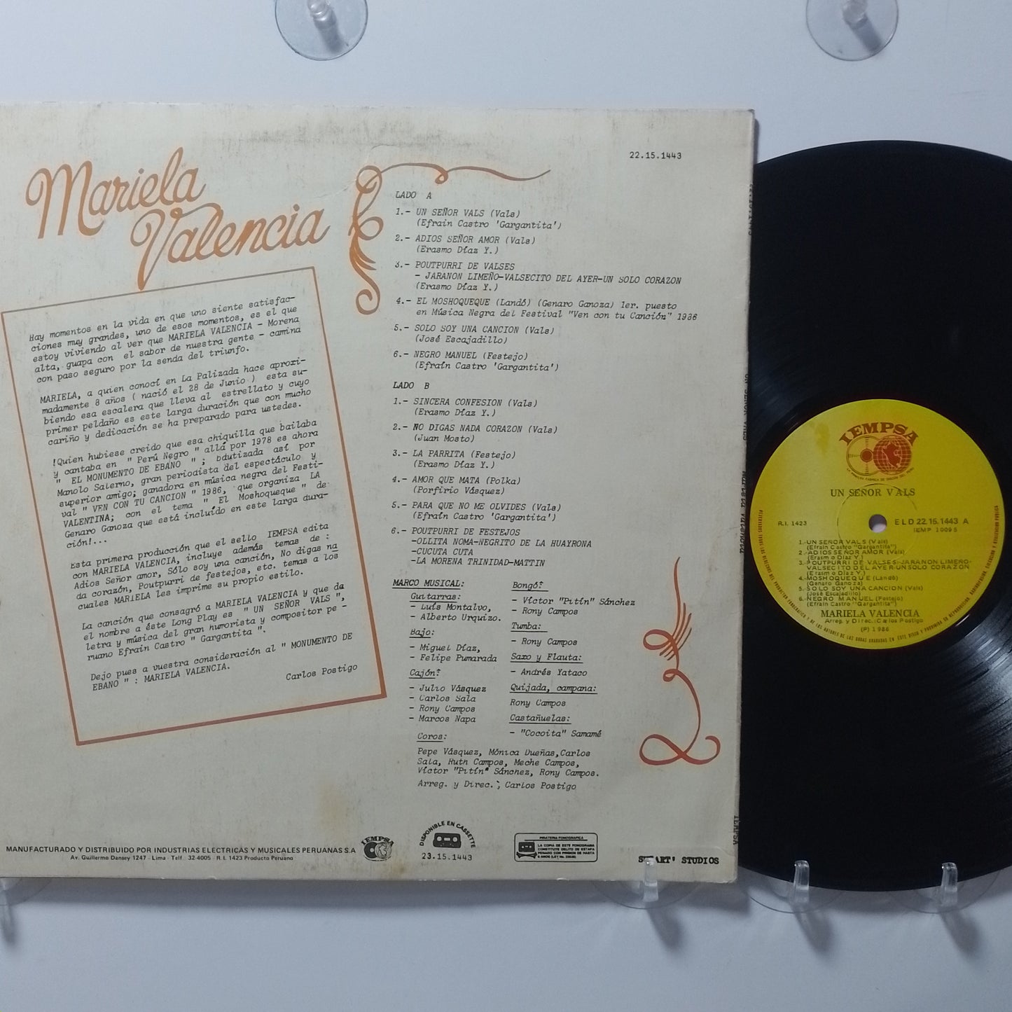 lp Mariela Valencia Un Señor Vals made peru 1986 criollo folk