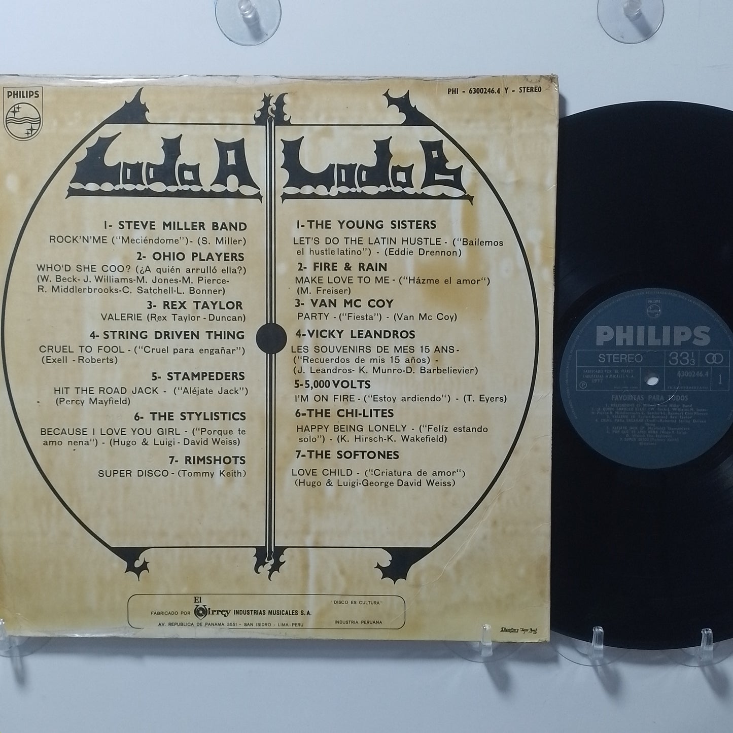 lp Favoritas Para Todos 14 hits Steve Miller Band The Young Sisters 5000 Volts varios made peru 1977 funk pop rock