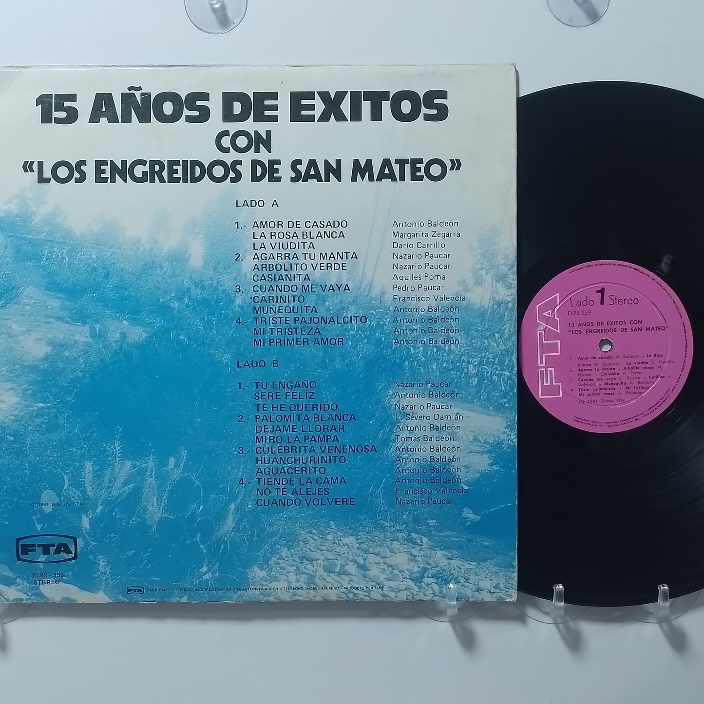 lp Los Engreidos De San Mateo 15 Años De Exitos made peru 1981 huayno folk
