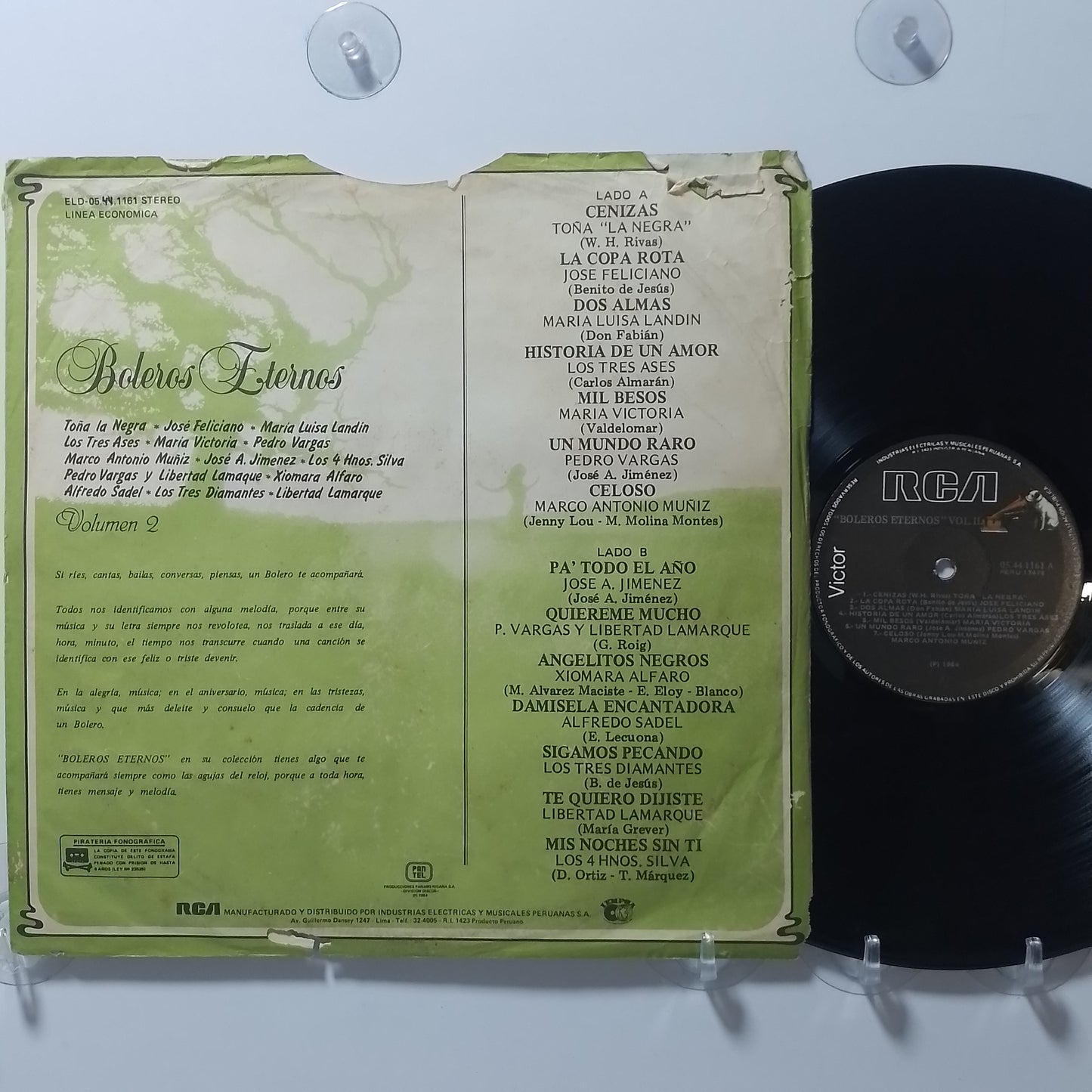 lp boleros eternos vol 2 toña la negra jose feliciano pedro vargas varios made peru 1984 bolero latin