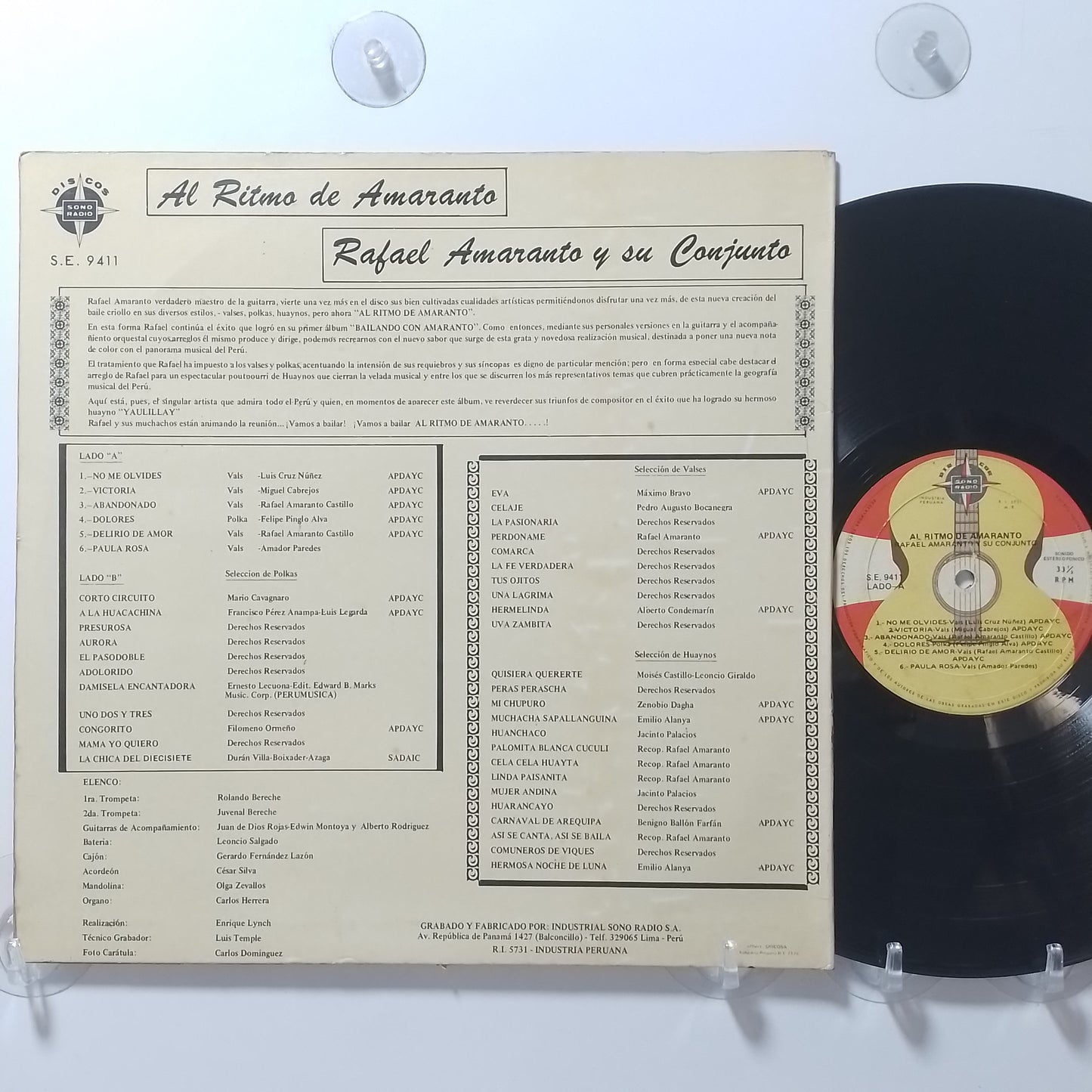 lp Rafael Amaranto Y Su Conjunto Al Ritmo De Amaranto made peru 1980 criollo folk