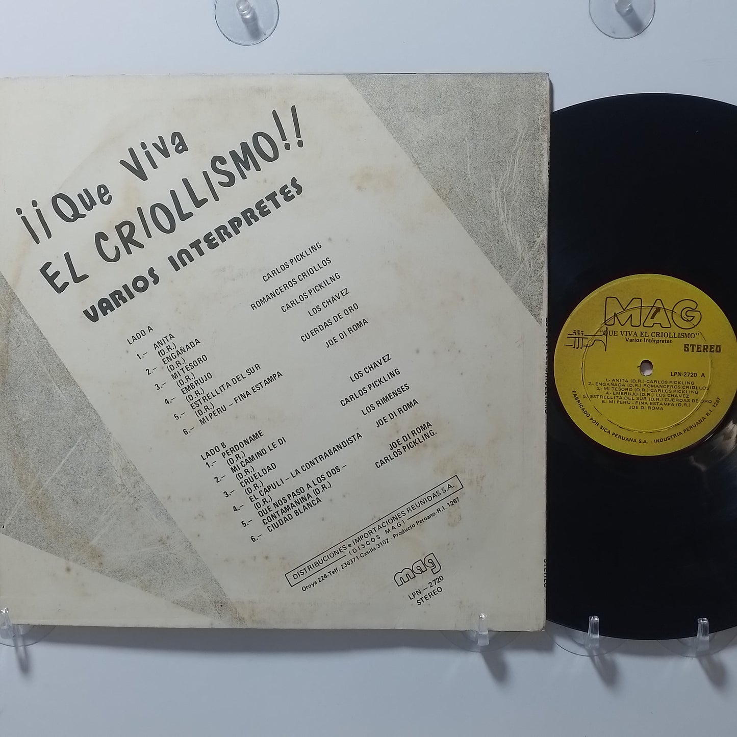lp Que Viva El Criollismo Carlos Pickling Los Chavez Romanceros Criollos varios made peru 1980 criollo folk