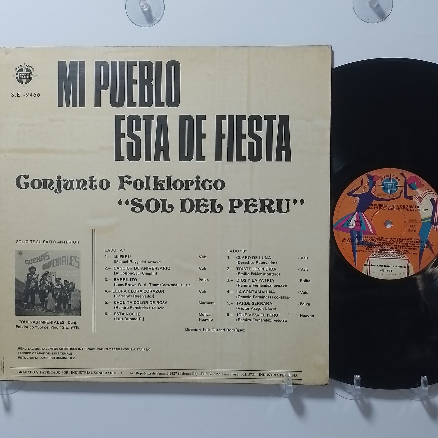 lp Conjunto Folklorico Sol Del Peru Mi Pueblo Esta De Fiesta made peru 1974 huayno folk