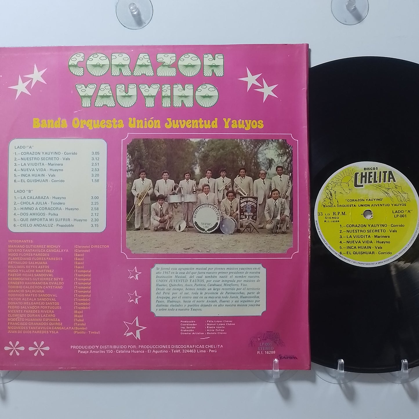 lp Banda Orquesta Union Juventud Yauyos Corazon Yauyino made peru 1980 huayno folk