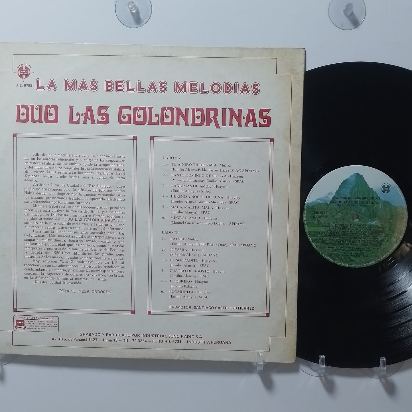 lp Duo Las Golondrinas Las Mas Bellas Melodias Del Duo Las Golondrinas made peru 1983 huayno folk