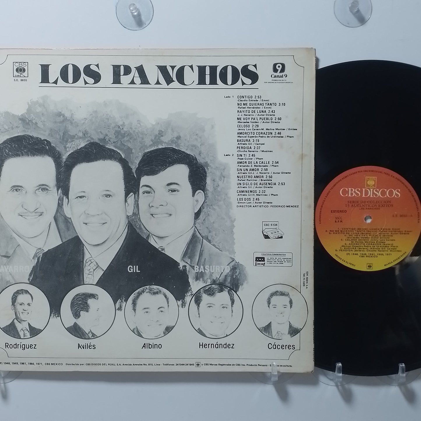 lp Trio Los Panchos 15 Autenticos exitos Los Panchos made peru 1983 latin bolero
