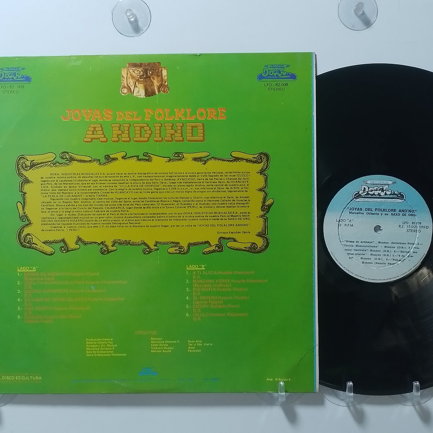 lp Marcelino Ochante Y Su Saxo De Oro Joyas Del Folklore Andino made peru 1980 huayno folk