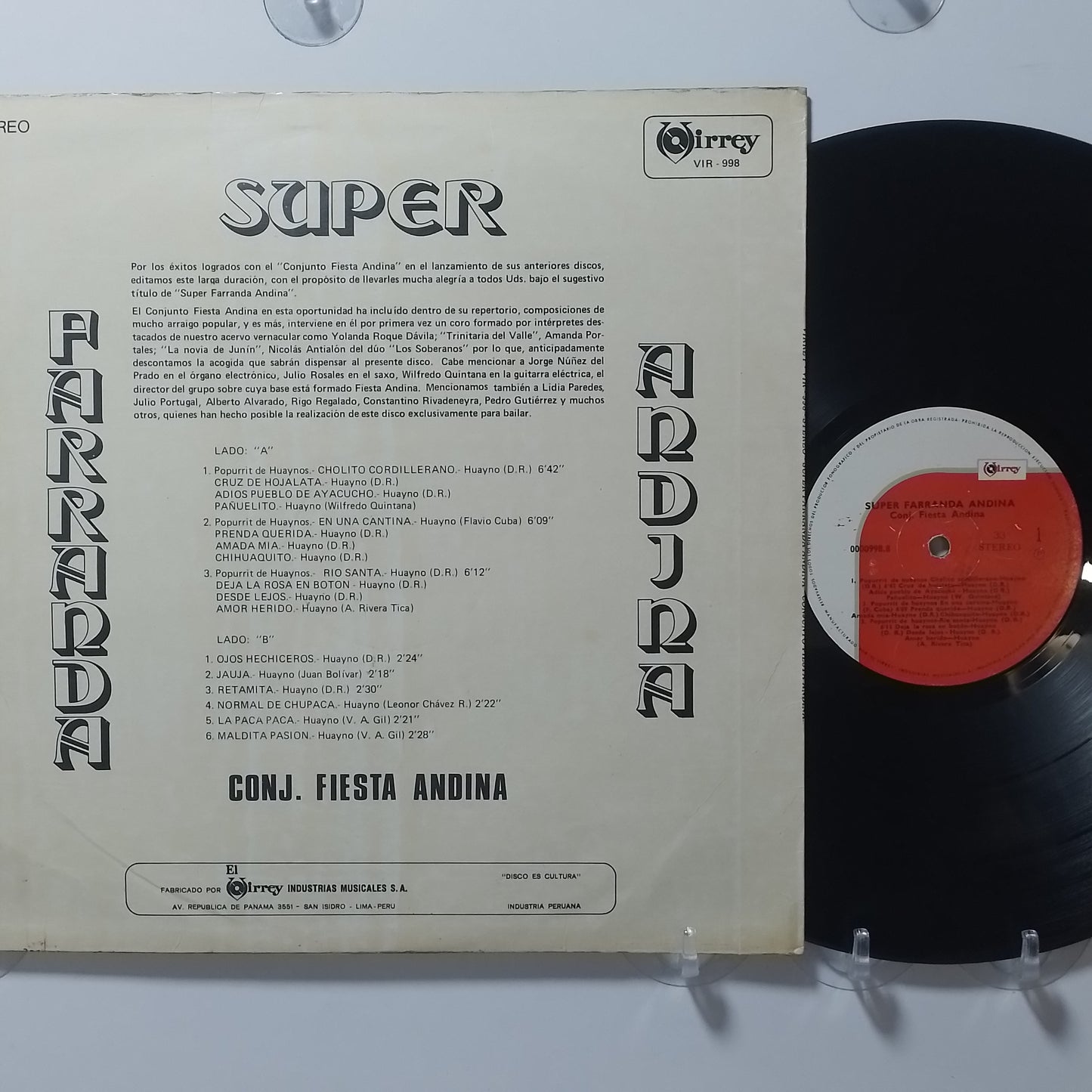 lp Conjunto Fiesta Andina Super Farranda Andina made peru 1981 huayno folk