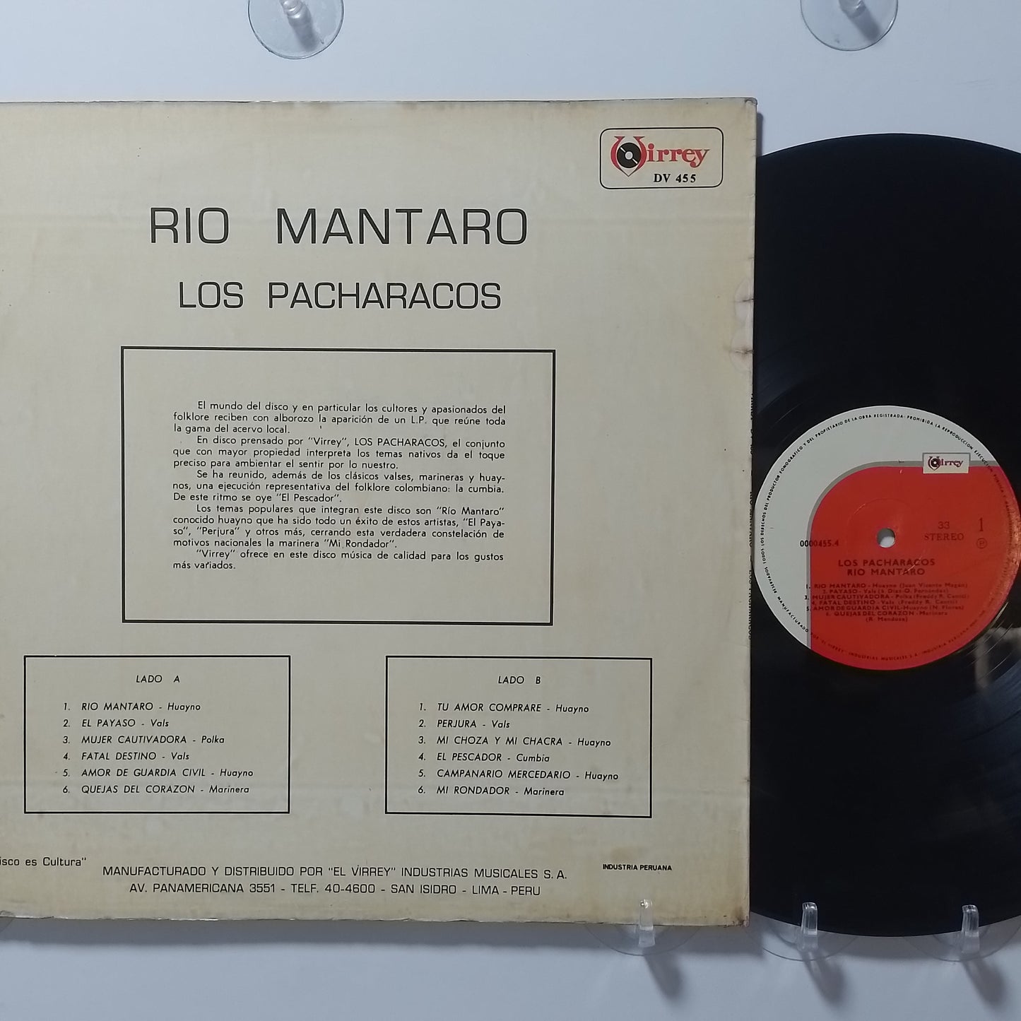 lp Los Pacharacos rio mantaro made peru 1965 huayno folk