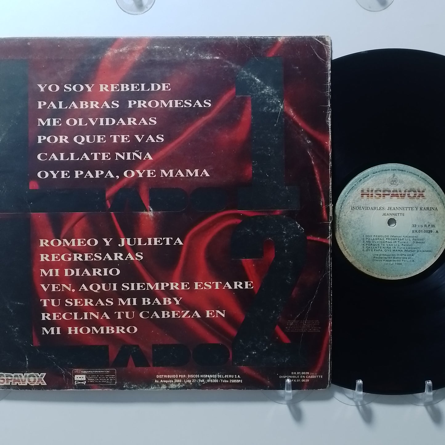 lp Jeanette y Karina Inolvidables made peru 1986 latin pop