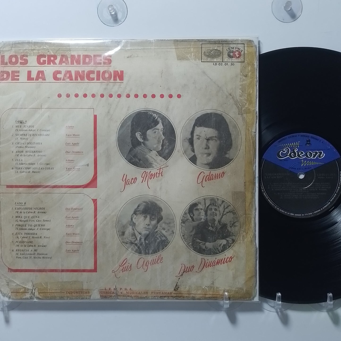 lp los grandes de la cancion adamo yaco monti luis aguile duo dinamico made Peru 1980 latin pop