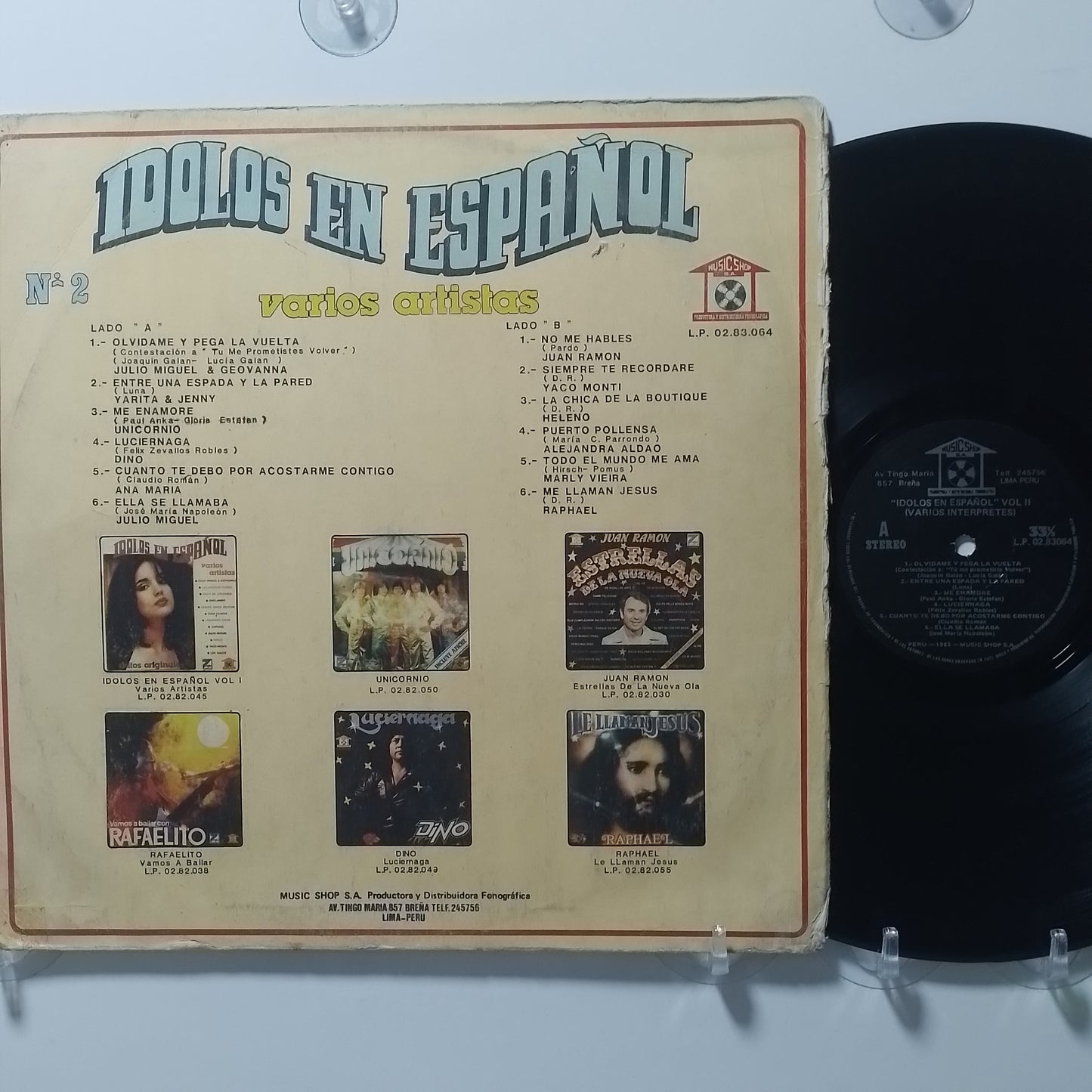 lp Idolos en español Vol 2 Julio Miguel & Giovanna Juan Ramon Raphael varios made peru 1983 latin pop