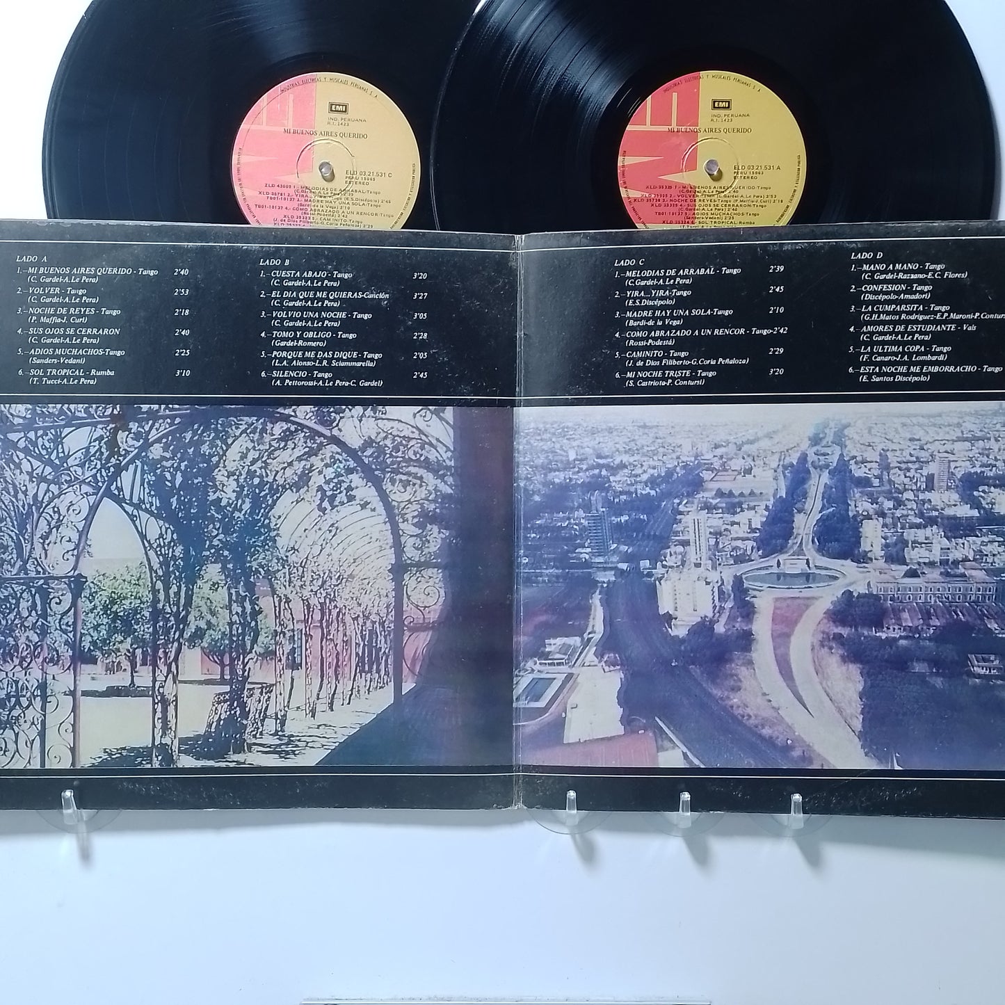 x2 lp Carlos Gardel Mi buenos aires querido made peru 1986 gatefold tango folk