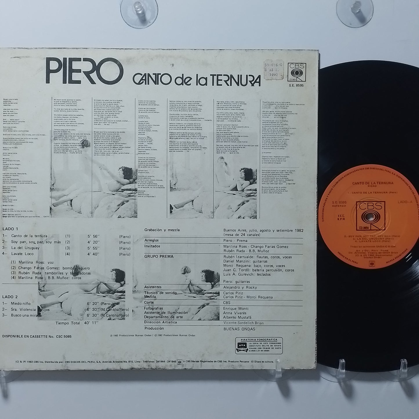 lp Piero Canto de la ternura made peru 1983 pop rock latin