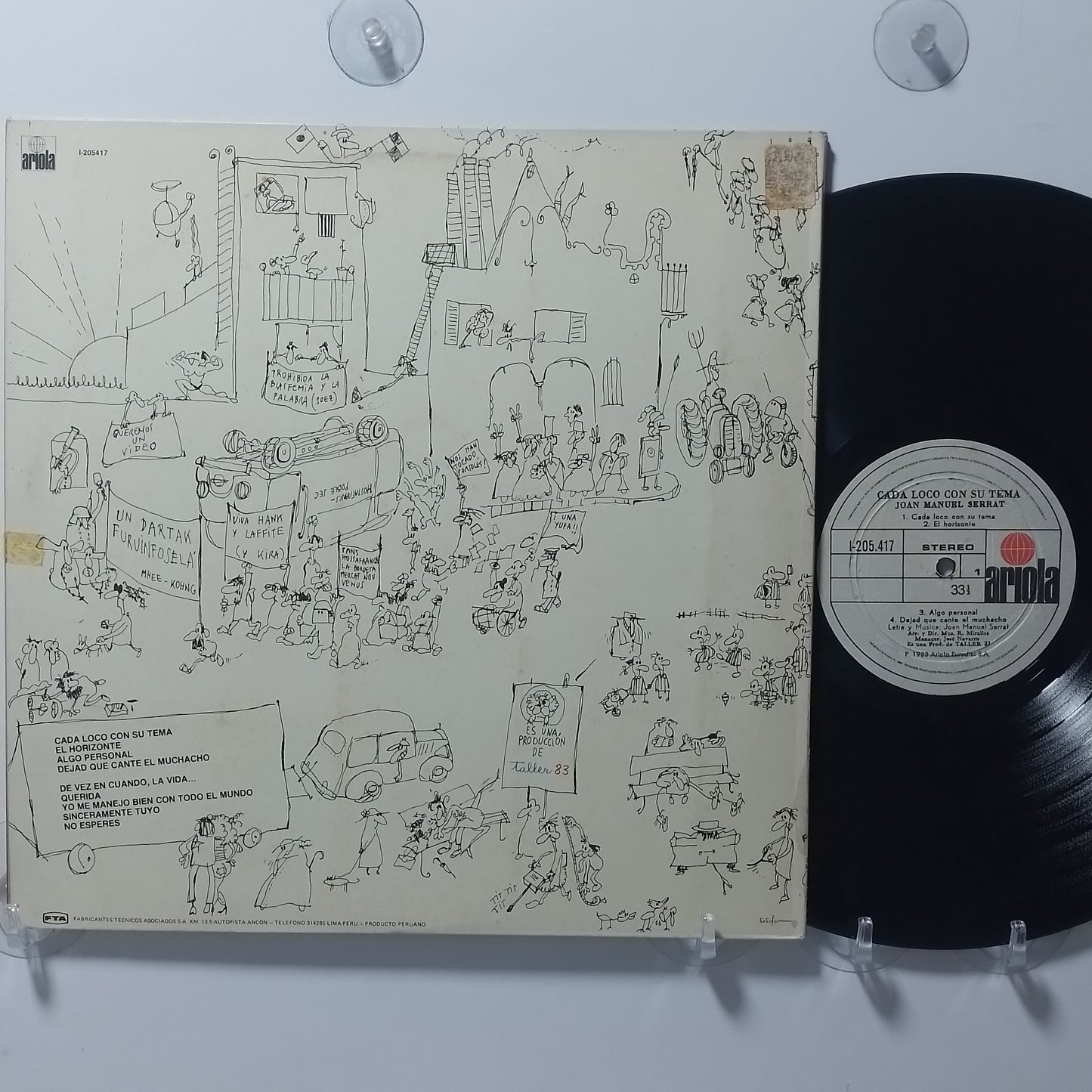 lp Joan Manuel Serrat Cada Loco Con Su Tema made peru 1983 gatefold latin pop