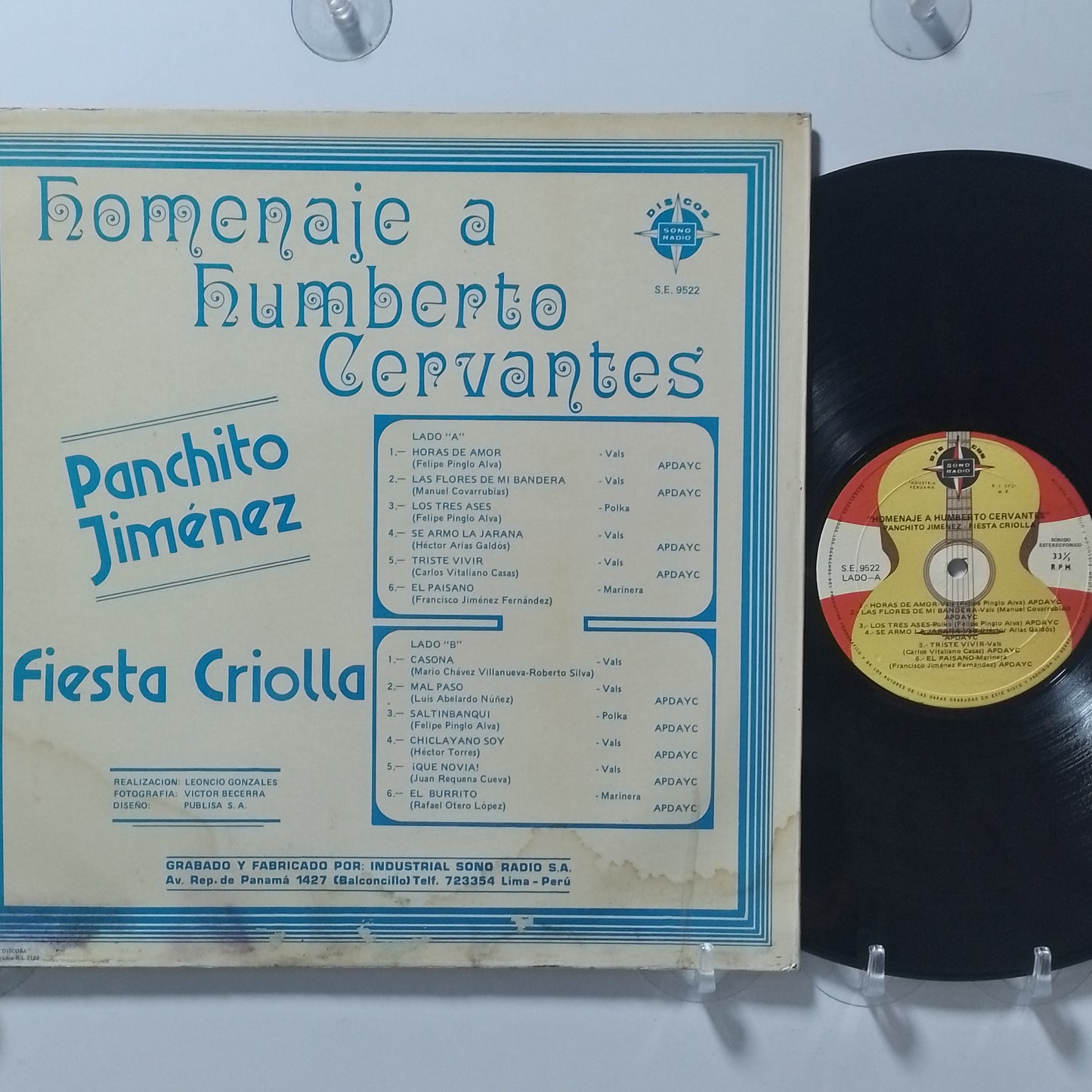 lp Panchito Jimenez fiesta criolla Homenaje a Humberto Cervantes made peru 1980 criollo folk
