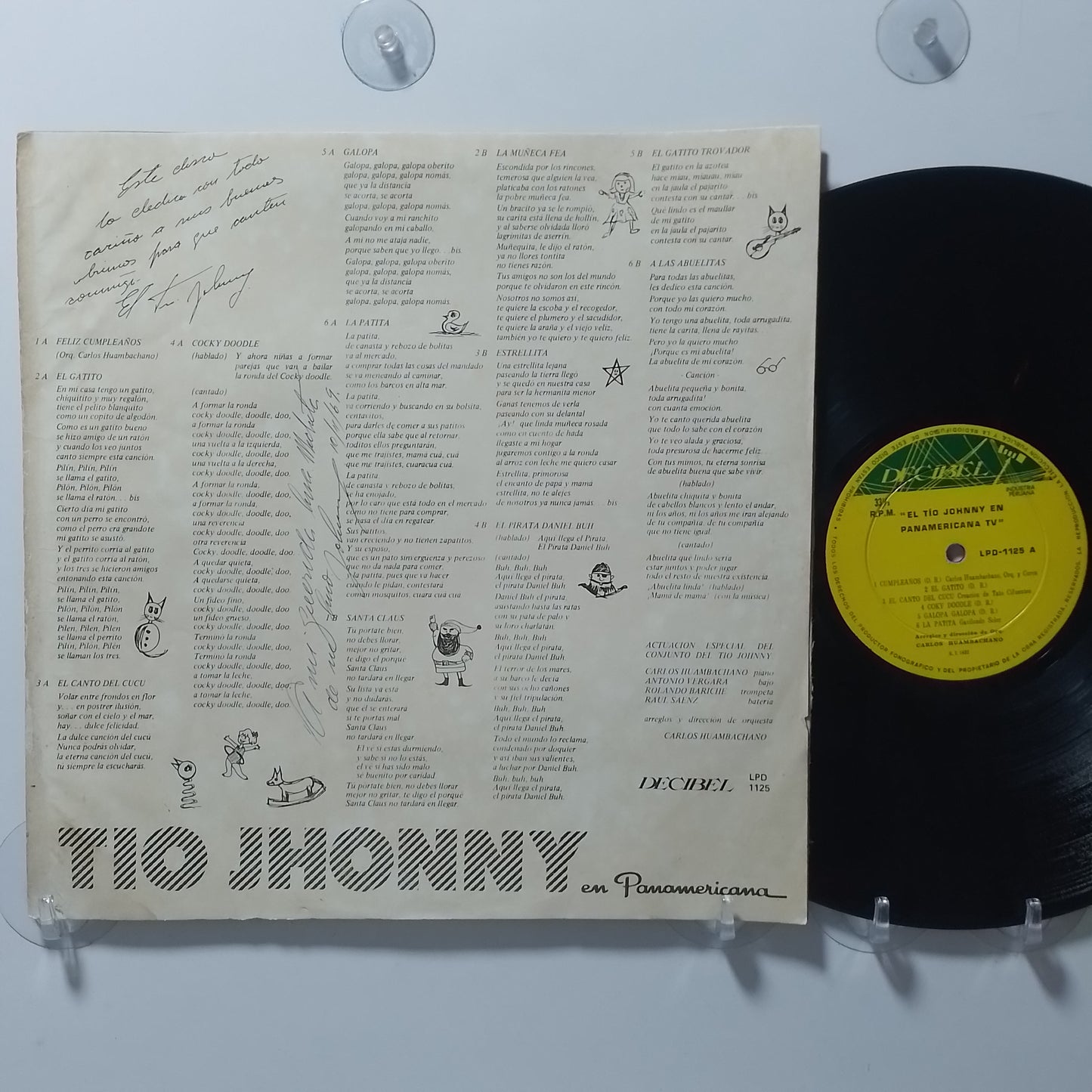 lp El tio Johnny en Panamericana TV made peru 1970 infantil