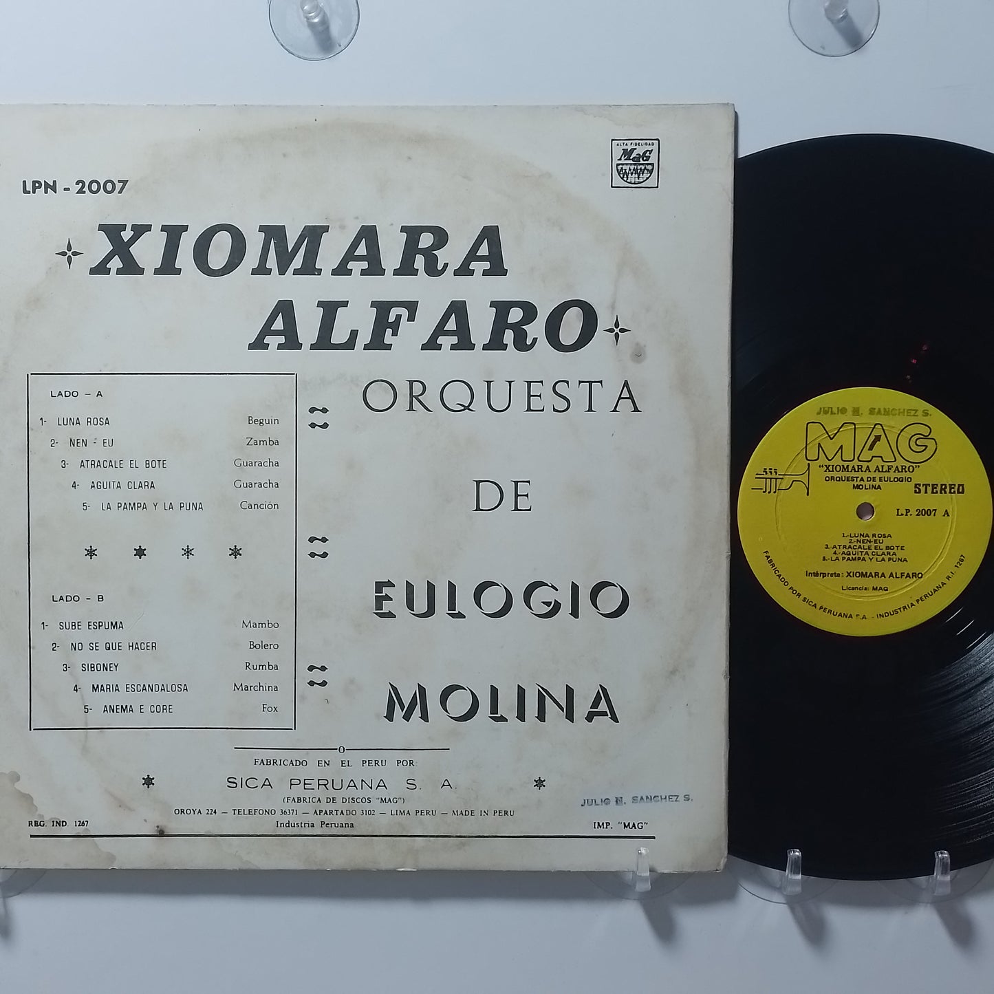 lp Xiomara Alfaro con Orquesta de Eulogio Molina sube espuma made peru 1957 rumba bolero