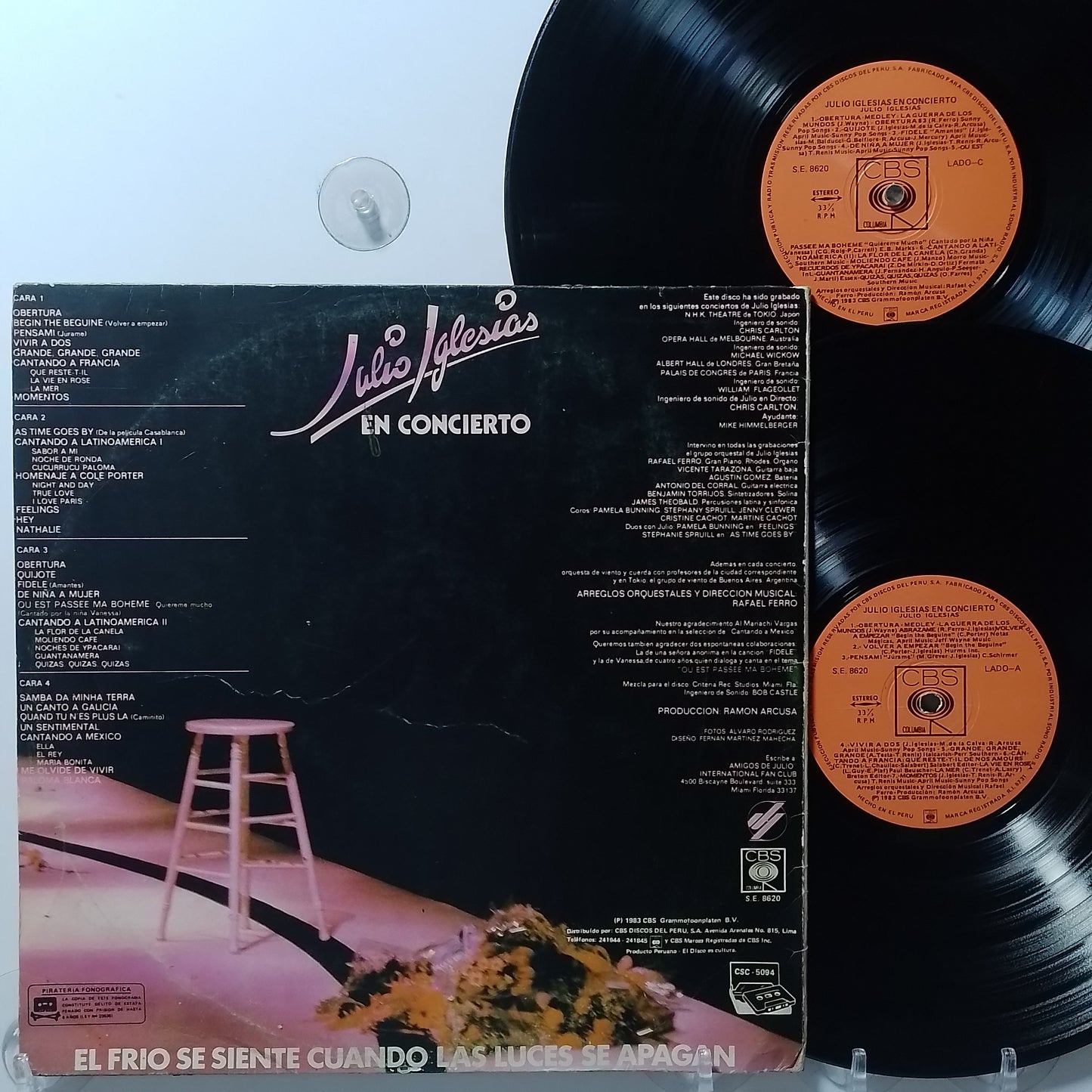 x2 lp Julio Iglesias en Concierto made peru 1983 gatefold latin pop