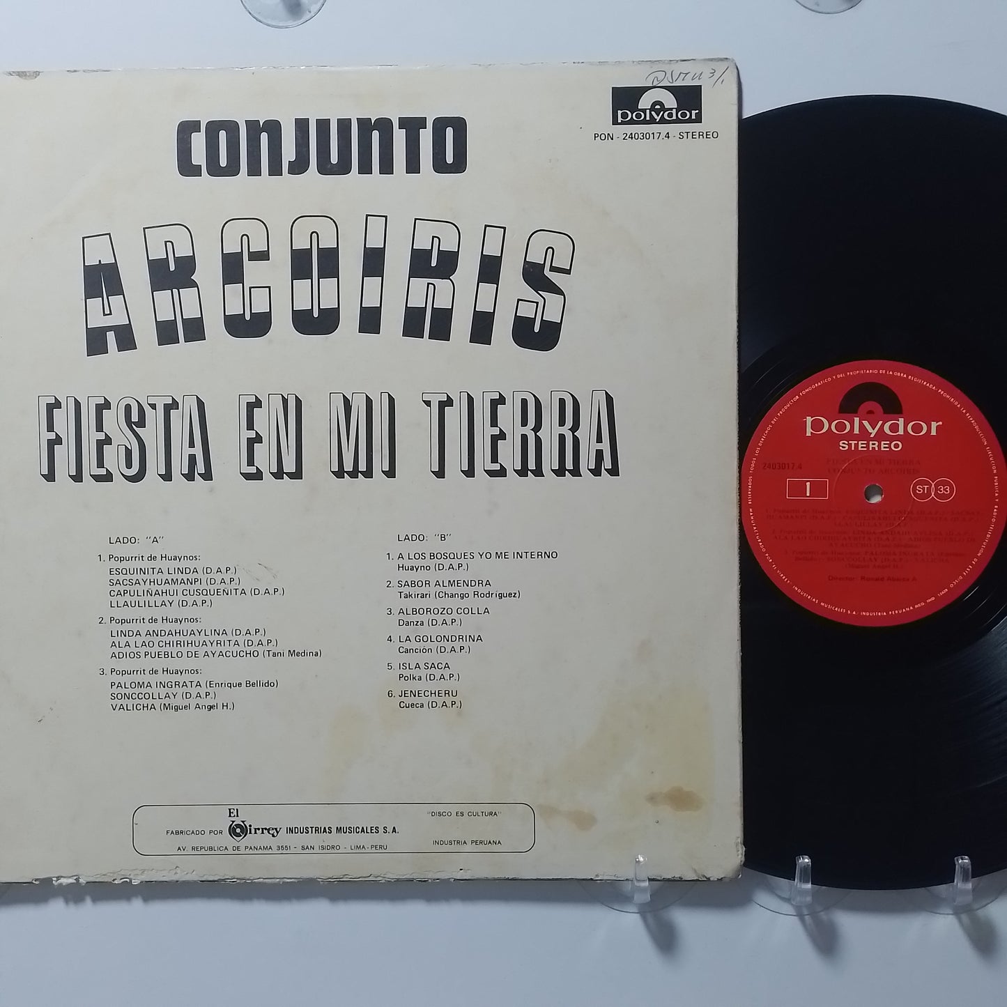 lp Conjunto Arcoiris Fiesta en mi Tierra made peru 1977 huayno folk