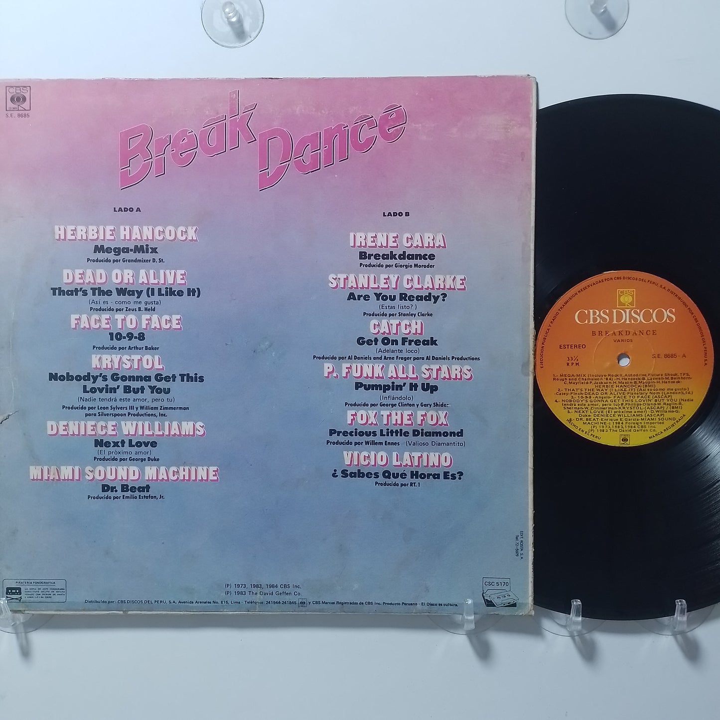 lp Break Dance Dead Or Alive Miami Sound Machine Irene Cara varios made peru 1984 disco Dance pop
