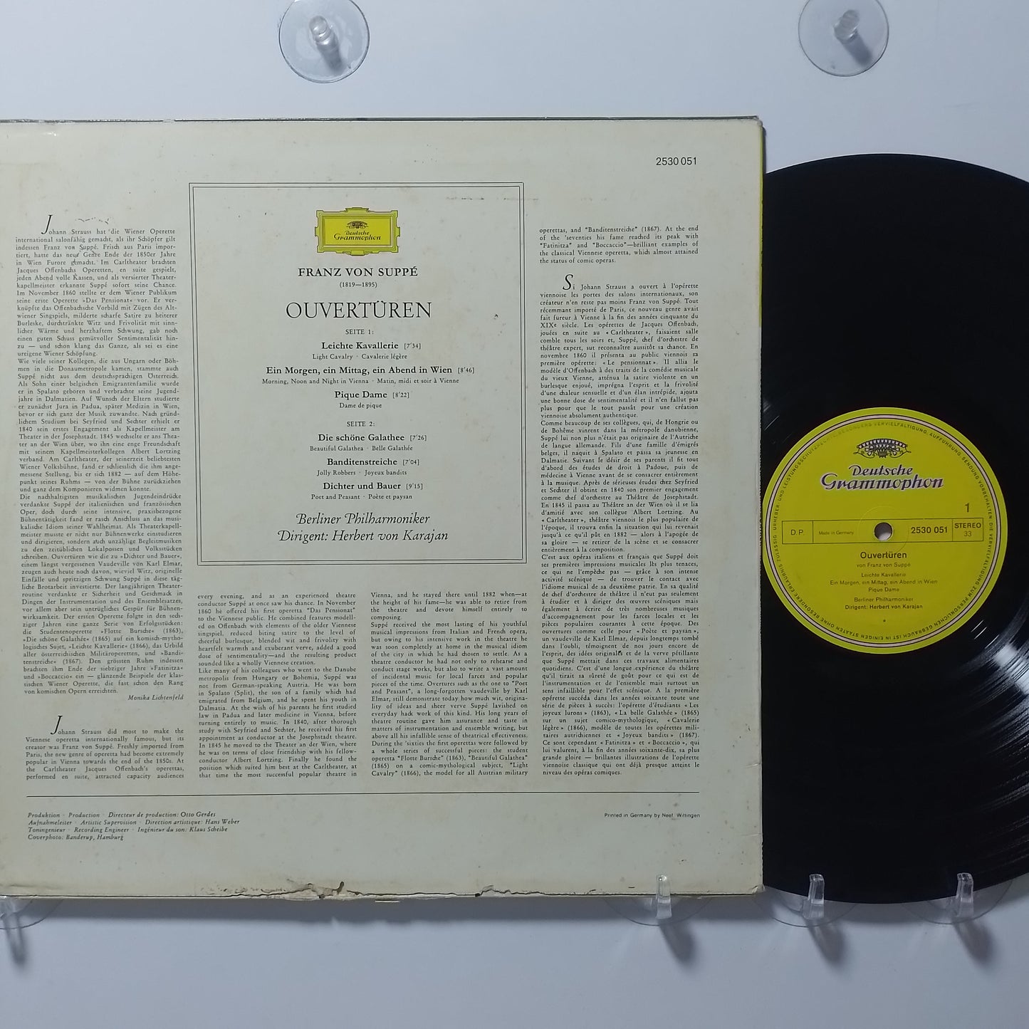 lp Herbert von Karajan Overtures By Franz Von Suppe Berliner Philharmoniker made alemania 1970 clasico