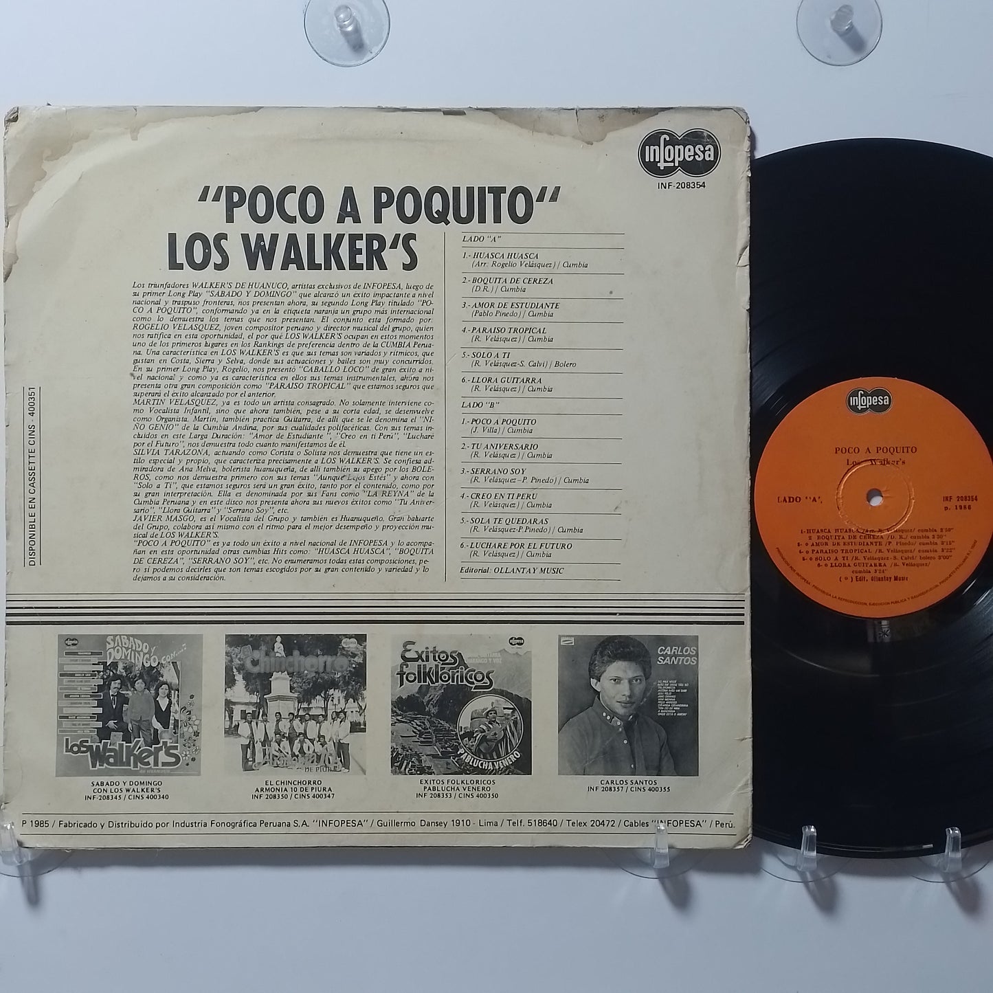 lp Los Walker's de Huanuco Poco A Poquito made peru 1985 latin cumbia