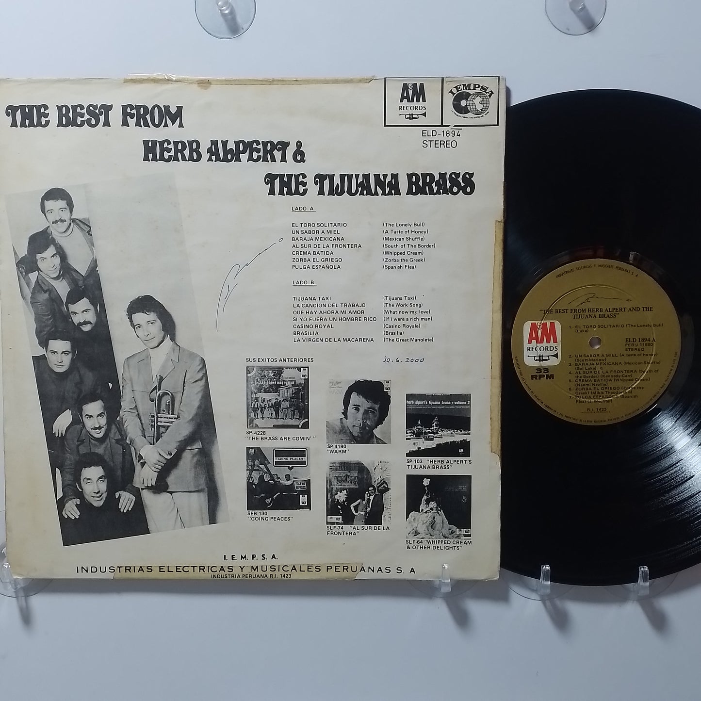 lp Herb Alpert & The Tijuana Brass The Best From Herb Alpert & The Tijuana Brass made peru 1966 instrumental