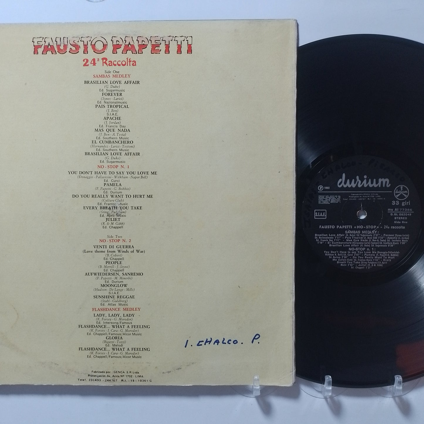 lp fausto papetti no stop 24 raccolta made peru 1980 instrumental