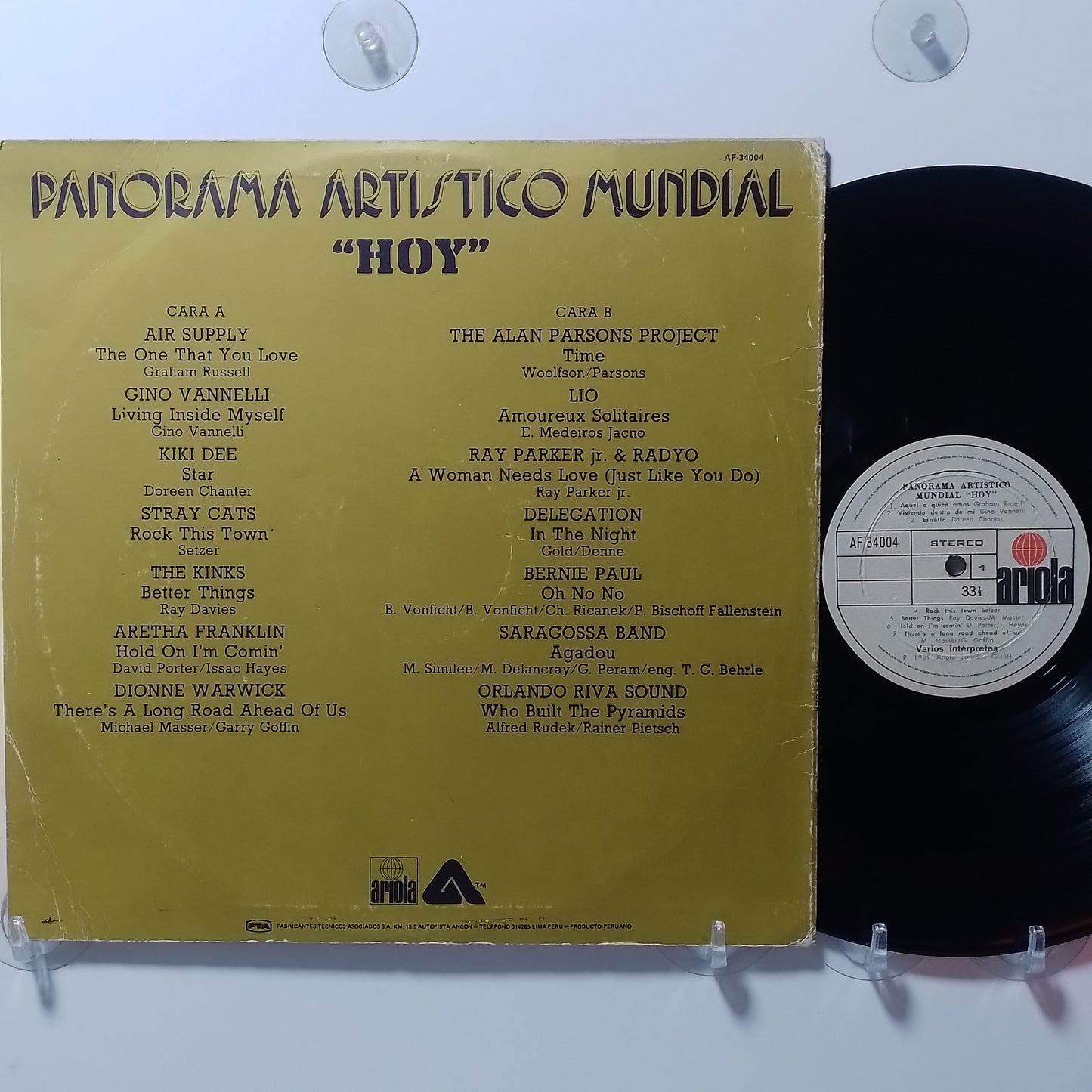 lp Panorama Artistico Mundial Hoy Air Supply The Alan Parsons Project the kinks varios made peru 1981 rock