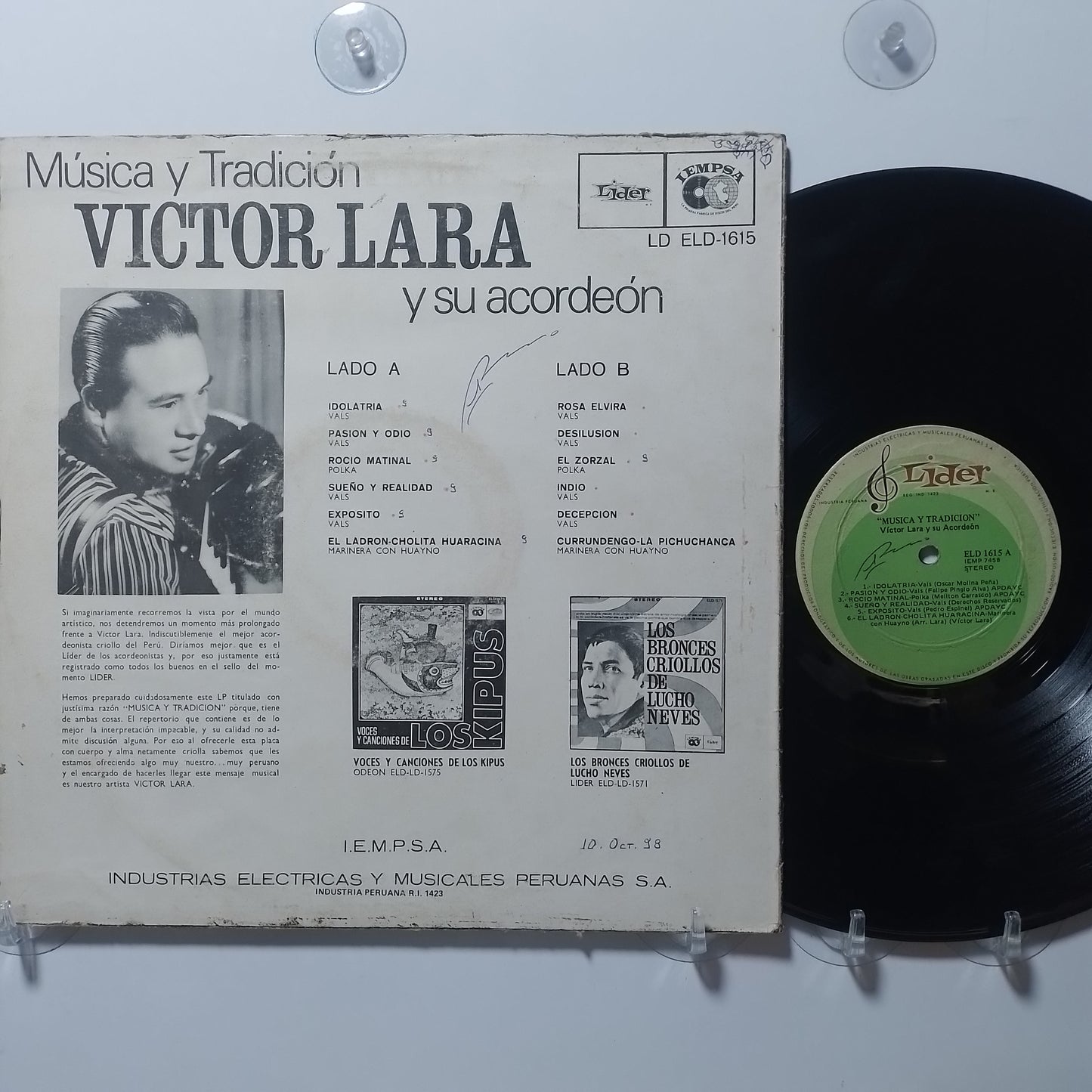 lp Victor Lara y su Acordeon Musica y Tradicion made peru 1967 criollo folk