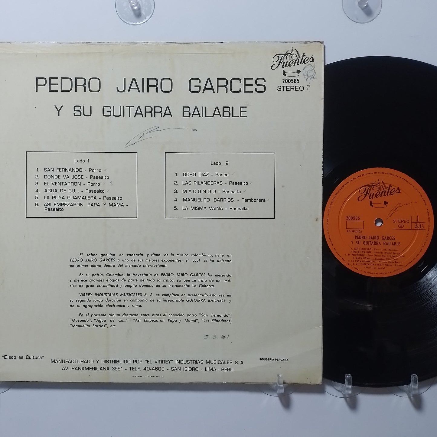 lp Pedro Jairo Garces Bailable made peru 1969 latin cumbia