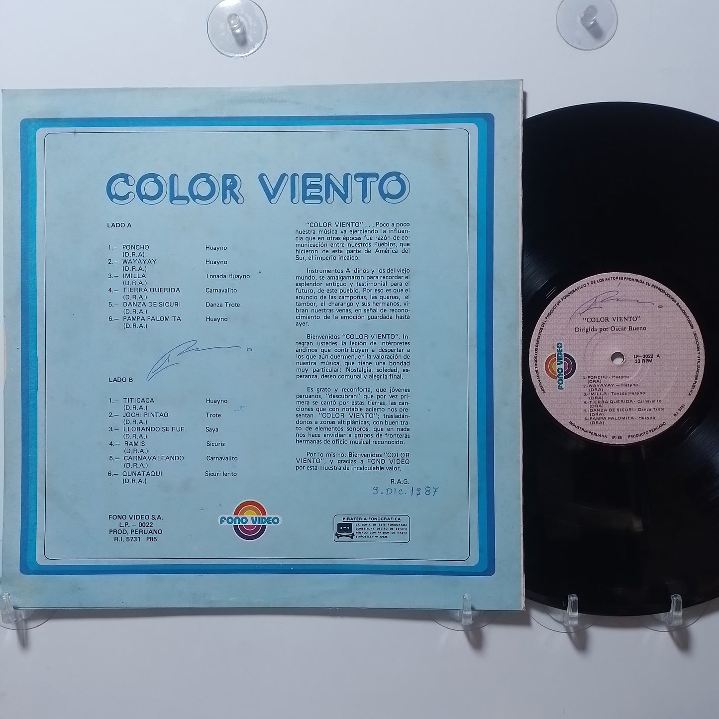 lp Color Viento Color Viento made peru 1985 andean folk
