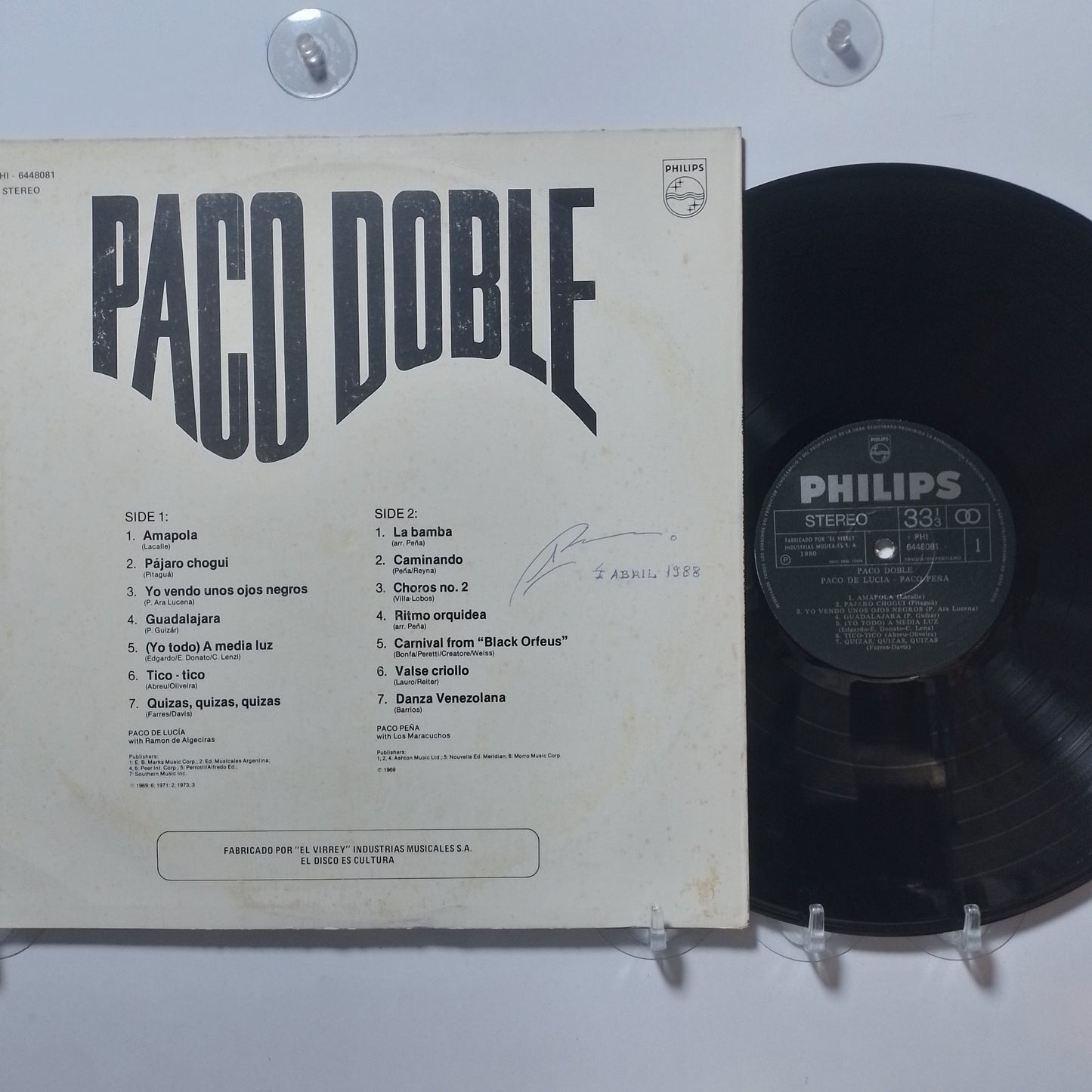 lp Paco de Lucia Paco Peña Paco Doble made peru 1980 flamenco folk