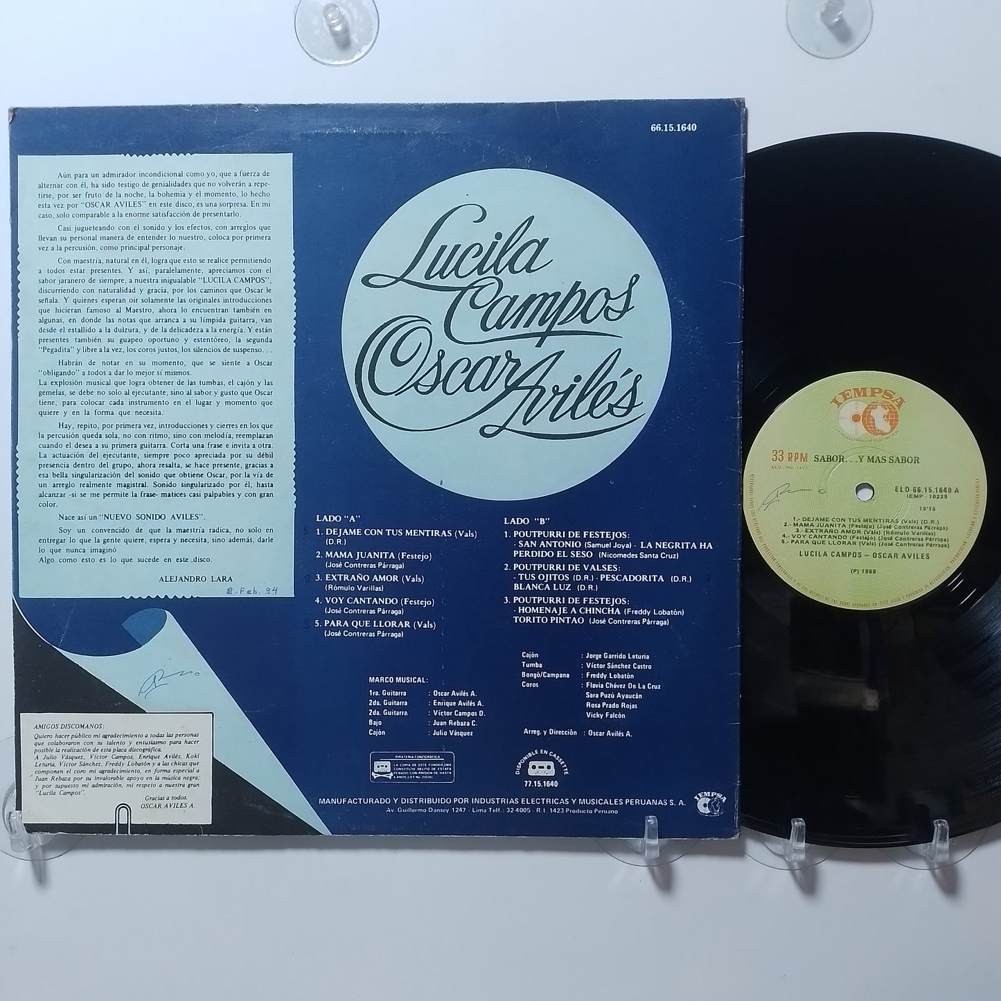 lp Oscar Aviles Lucila Campos Sabor Y Mas Sabor made peru 1988 criollo folk