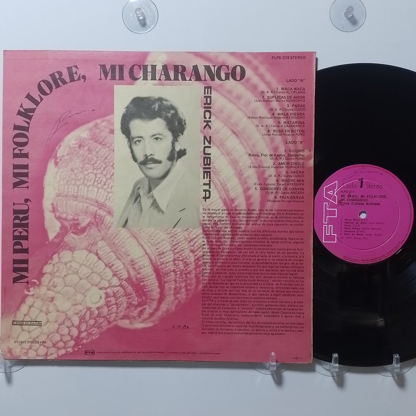 lp Erick Zubieta Mi Peru Mi Folklore Mi Charango made peru 1977 andean folk