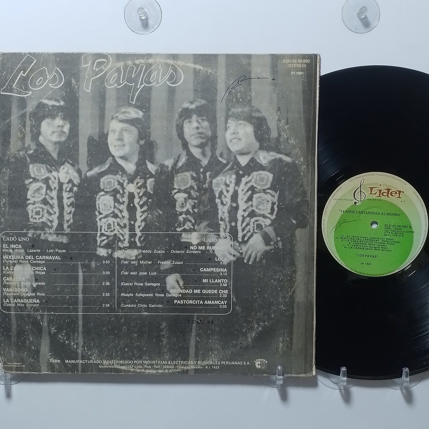 lp Los Payas 14 Años Cantandole al Mundo made peru 1981 andean folk