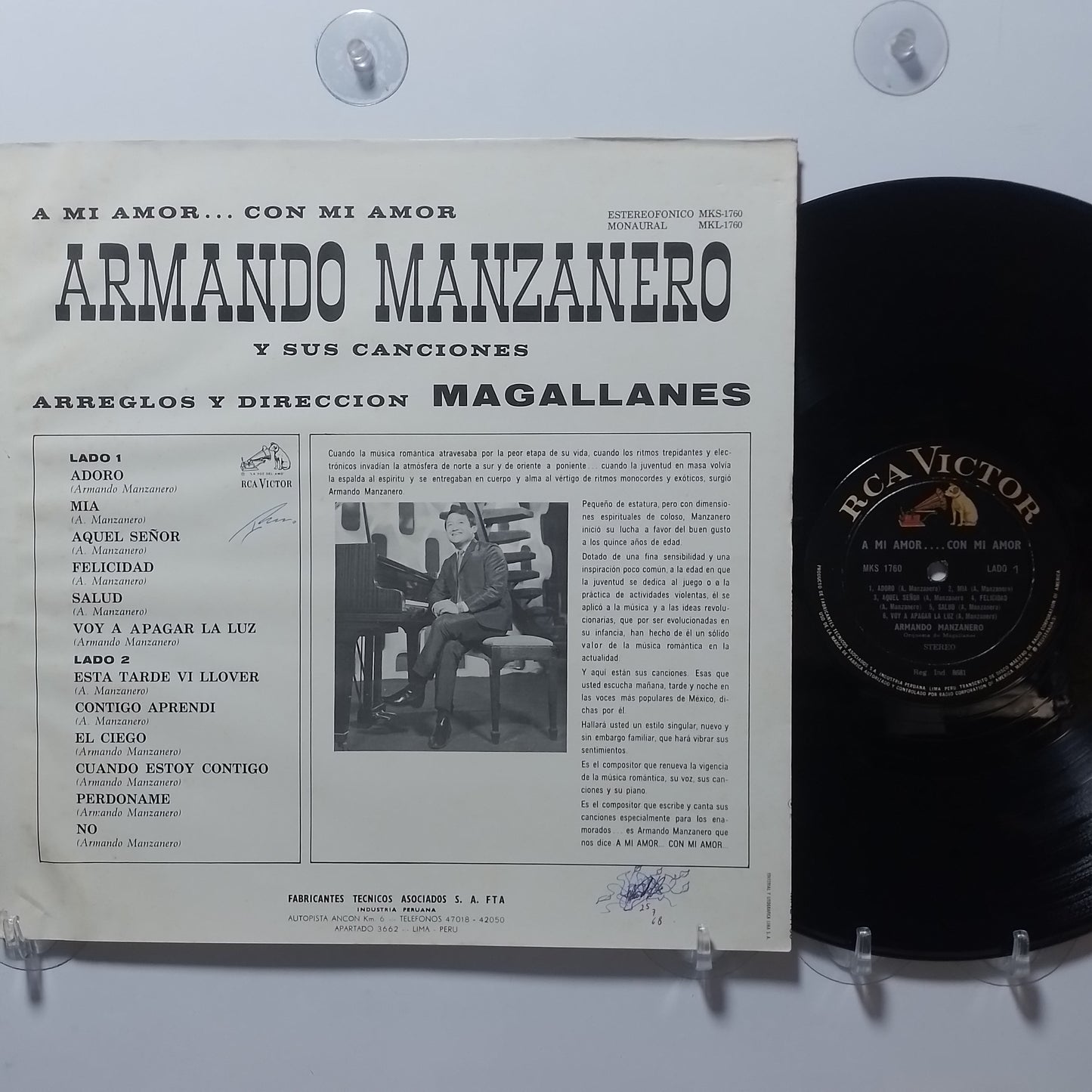 lp Armando Manzanero A Mi Amor Con Mi Amor made peru 1985 bolero latin