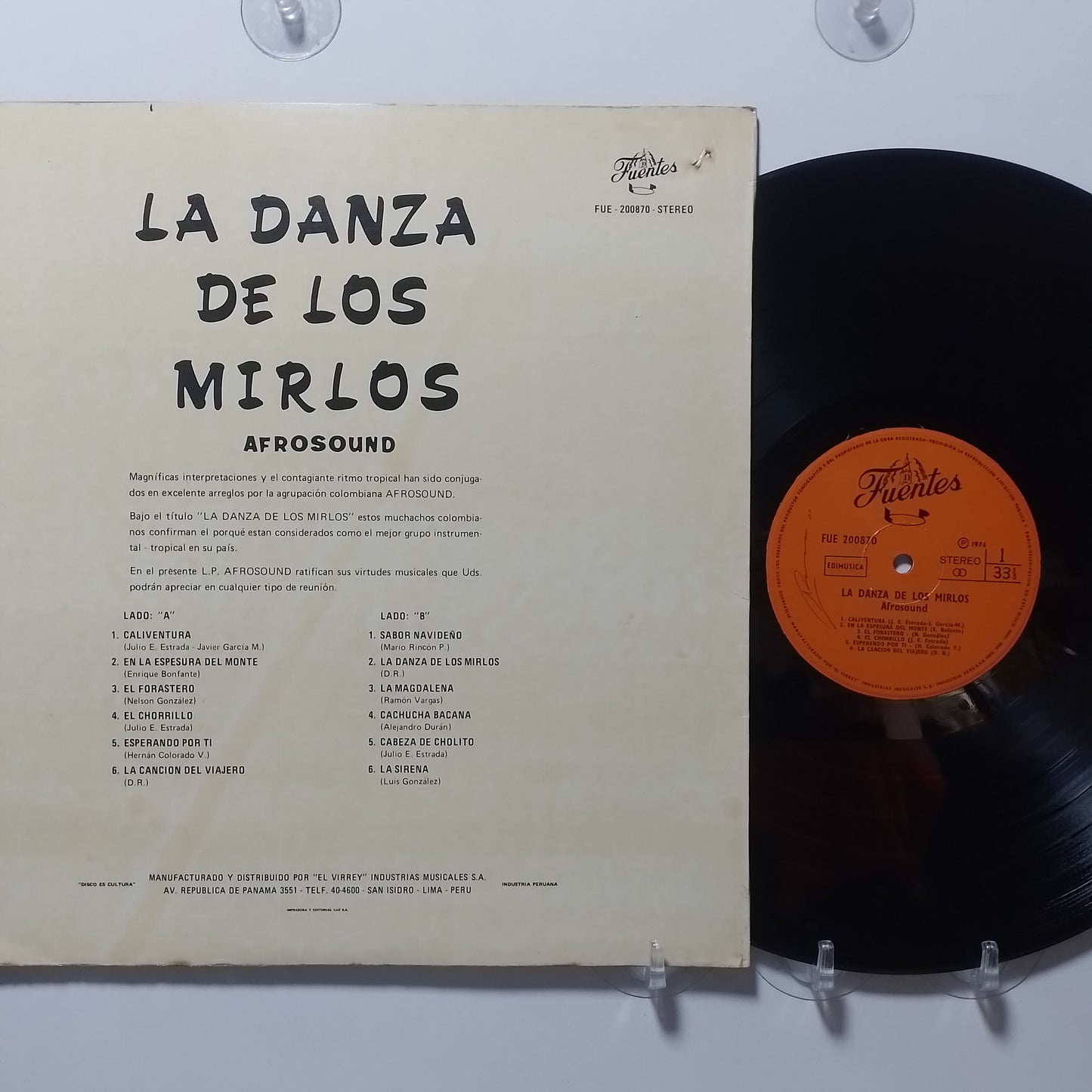 lp Afrosound La Danza De Los Mirlos made peru 1974 latin cumbia