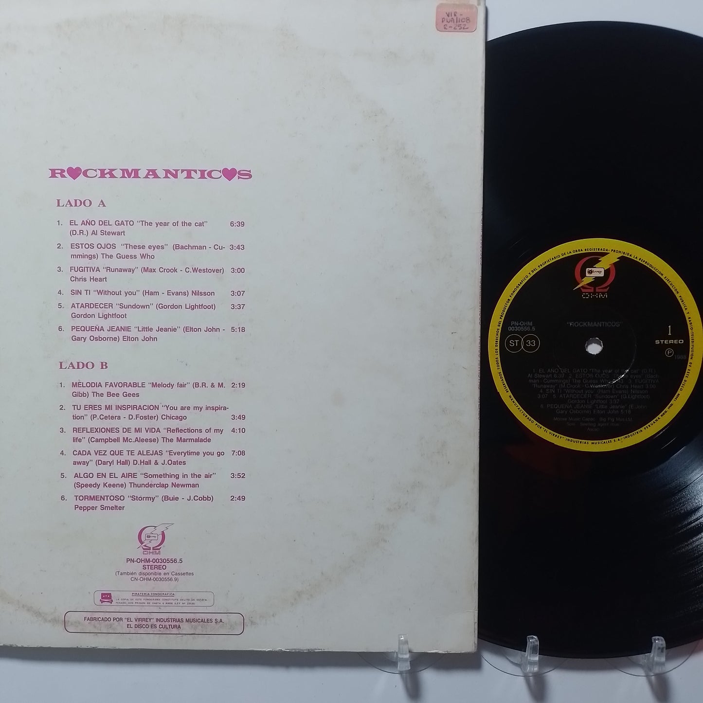 lp rockmanticos al steward the who the mermelade hall oates varios made peru 1988 pop rock