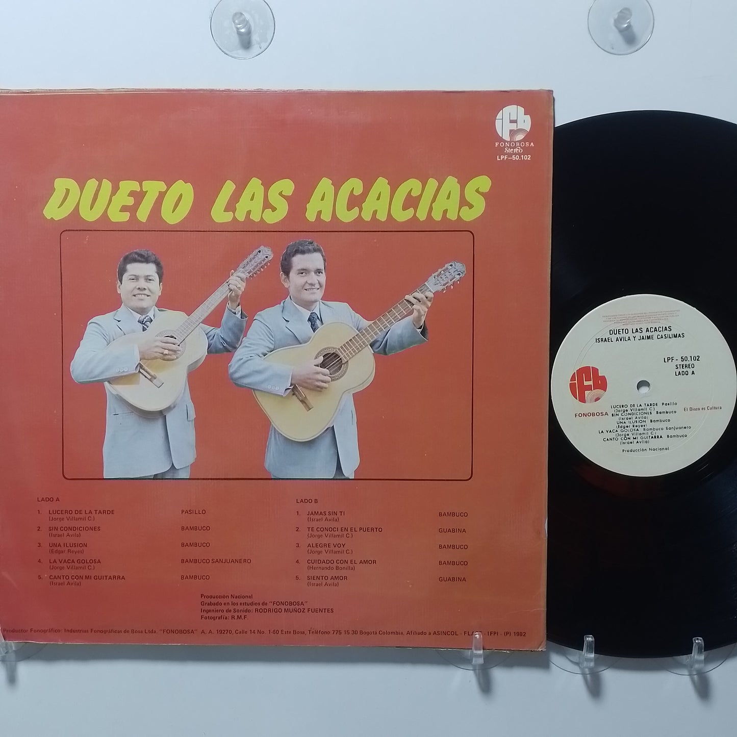 lp Dueto Las Acacias Israel avila y Jaime Casilimas made colombia 1982 colombia folk