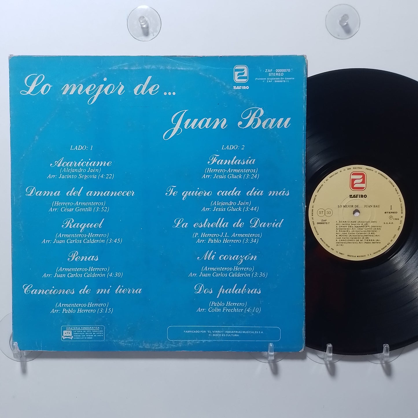 lp juan bau lo mejor de juan bau made peru 1986 latin pop