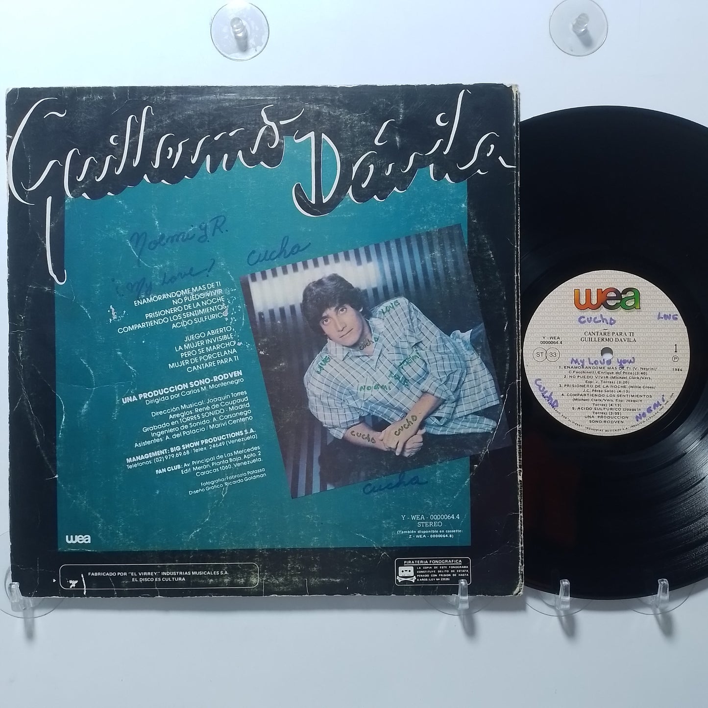 lp Guillermo Davila Cantare Para Ti made peru 1986 latin pop
