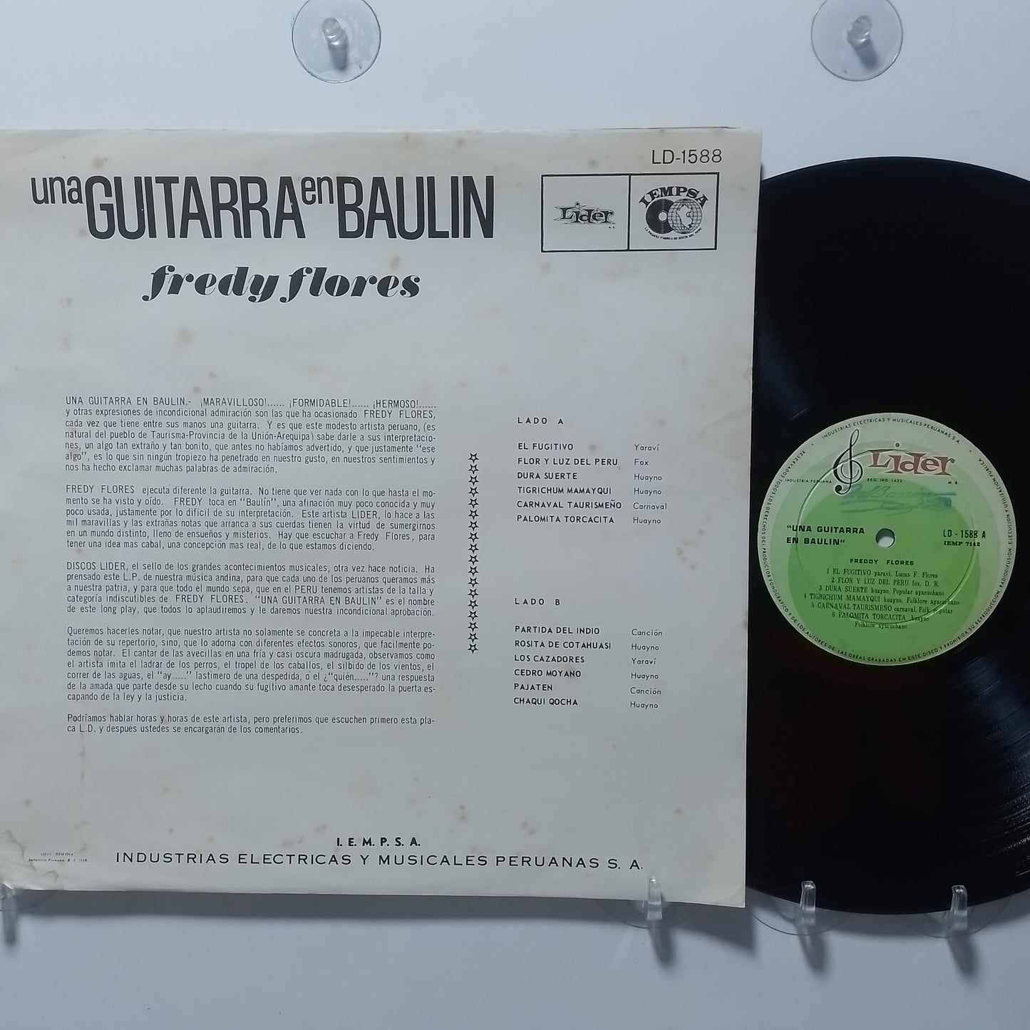lp Freddy Flores Una guitarra en baulin made peru 1970 huayno folk