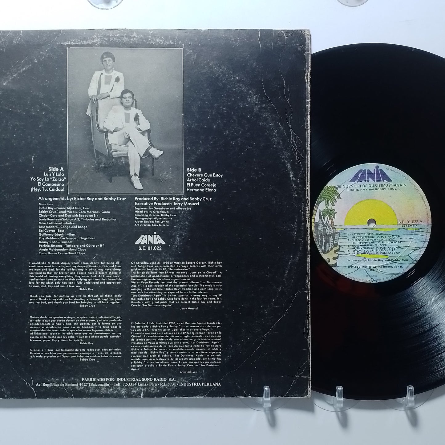 lp Bobby Cruz & Richie Ray De Nuevo Los Durisimos Again made peru 1980 salsa